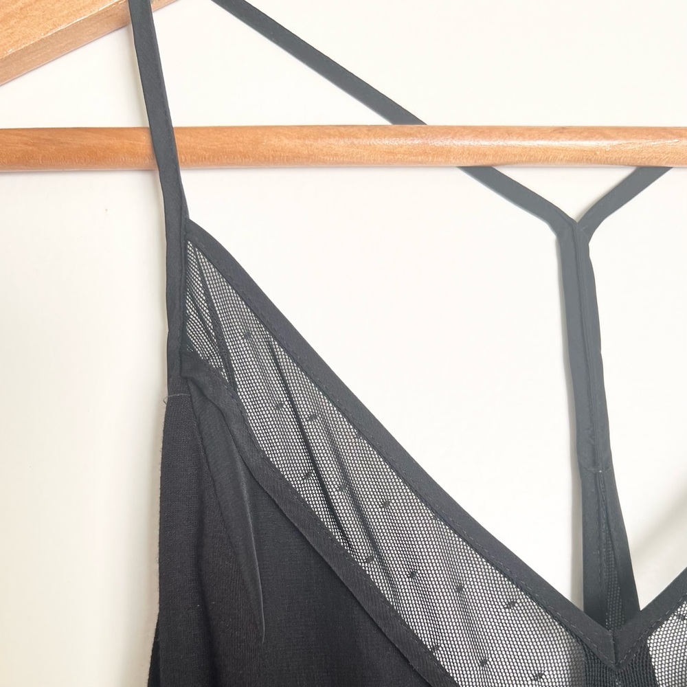 Plunging V-Neck Mesh Panel Mini Dress in Black by Cope UO - Size XS - Picture 11 of 11